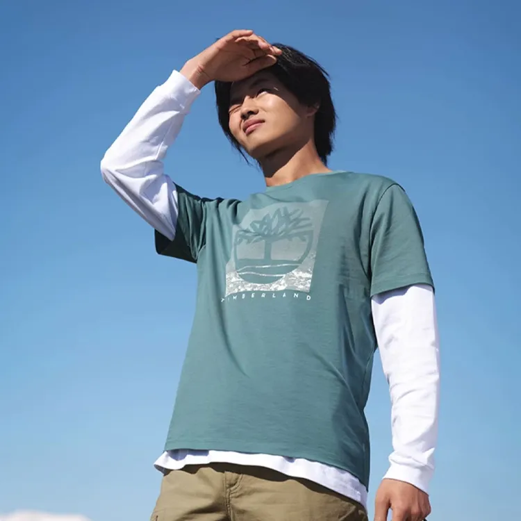 Timberland T Shirts Men Turquoise-2
