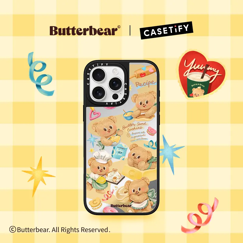 CASETIFY x Butterbear TPU Material Impact Resistant Phone Cases Compatible With IPhone 16/15 Collection Cute Style-1