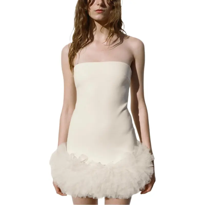 ZARA Sleeveless Dress Women's Light Yellow-3