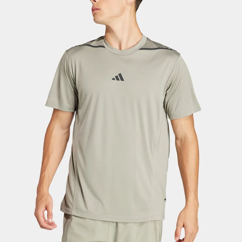 Adidas SS24 T-Shirt Men's Egg Stone Silver Gray-2