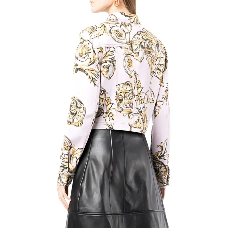 VERSACE Denim Jackets Women's Pink-5