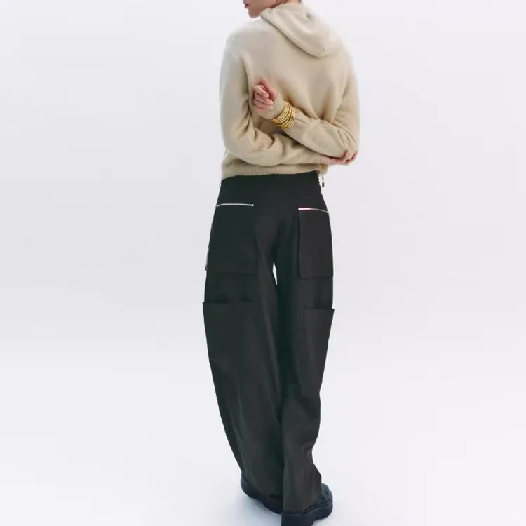 ZARA Cargo Pants Women's Green-2
