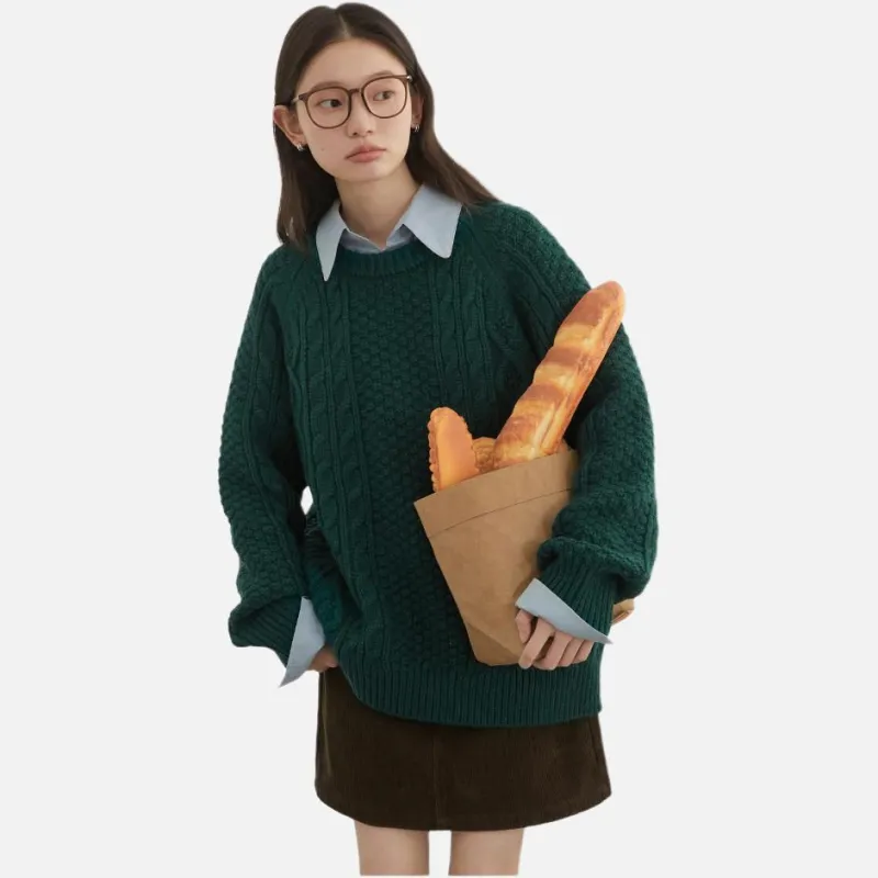 CHIC VEN Sweater Women's Vintage Green-4