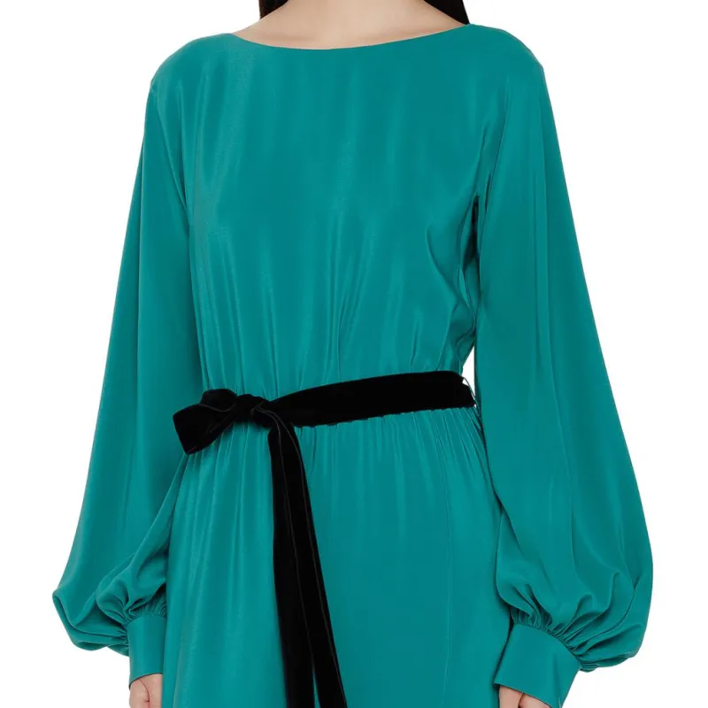 GUCCI Silk Belted Maxi Dress-5
