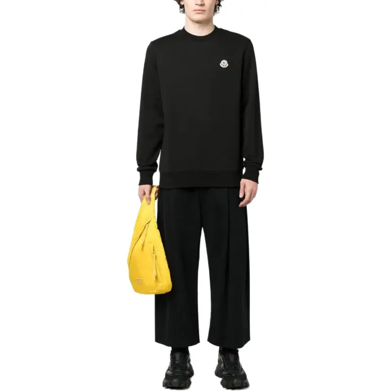 Moncler Logo Patch Sweatshirt Men's Black-4