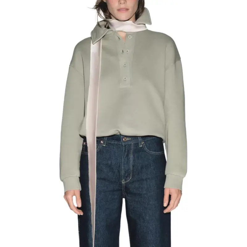 ZARA Sweatshirt Women's Gray Green-2