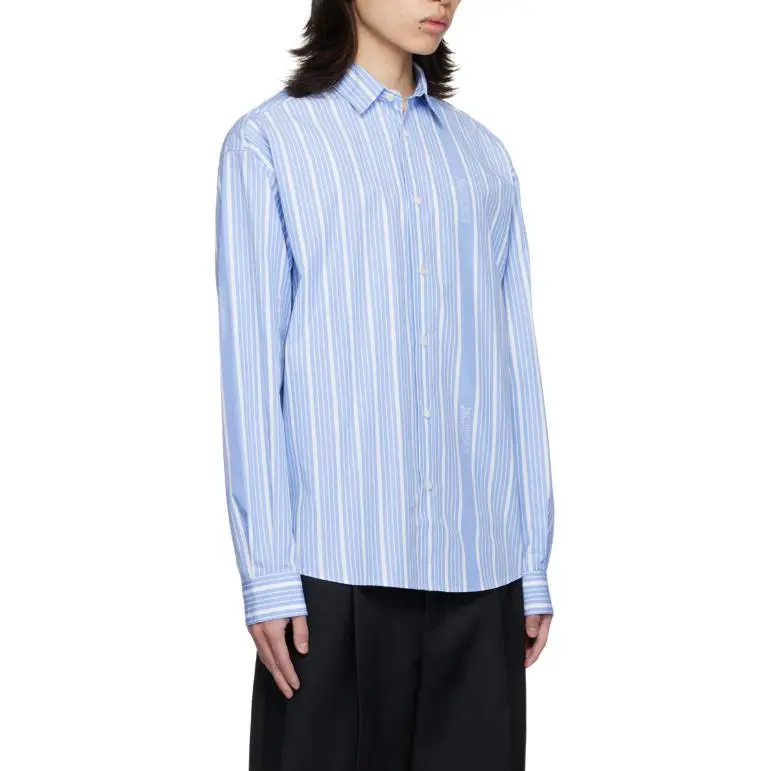 Jacquemus Striped Collared Long Sleeve Shirt-3