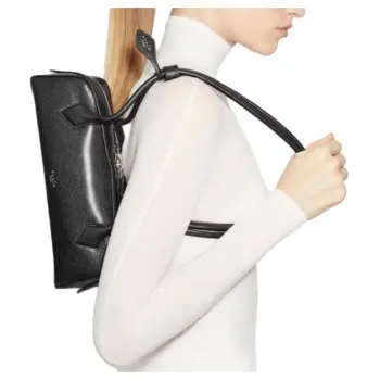 Alaia Calfskin Shoulder Bag, Dachshund Bag, Baguette Bag, Handbag, Shoulder Bag Women's Black