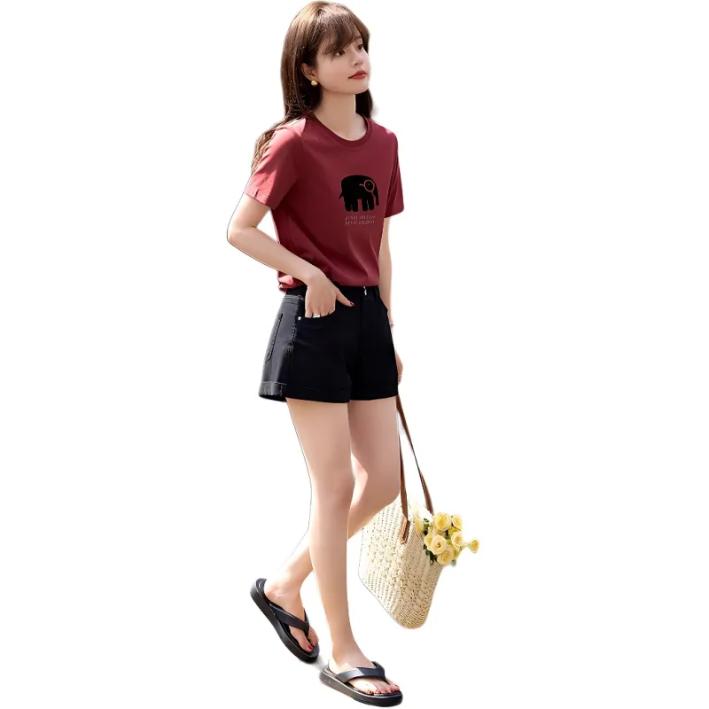 Mo Han Yi Mei T Shirt Women's Brick Red-3