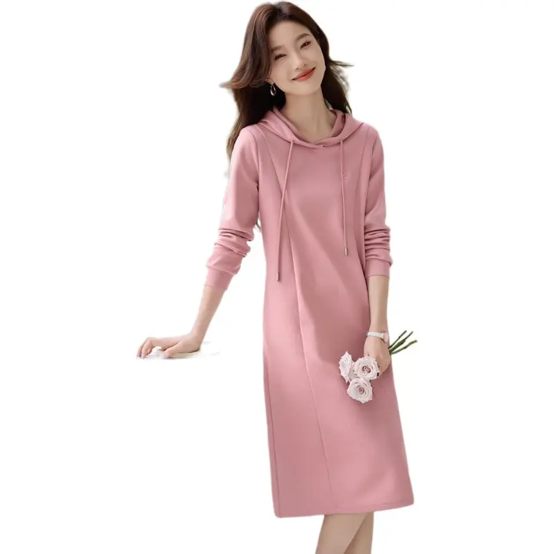 Mo Han Yi Mei Long Sleeved Dresses Women's Cream Pink-2