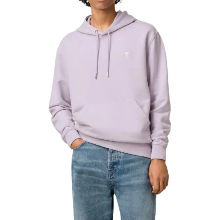 Ami Paris Ami De Coeur Logo Embroidered Drawstring Hoodie-1