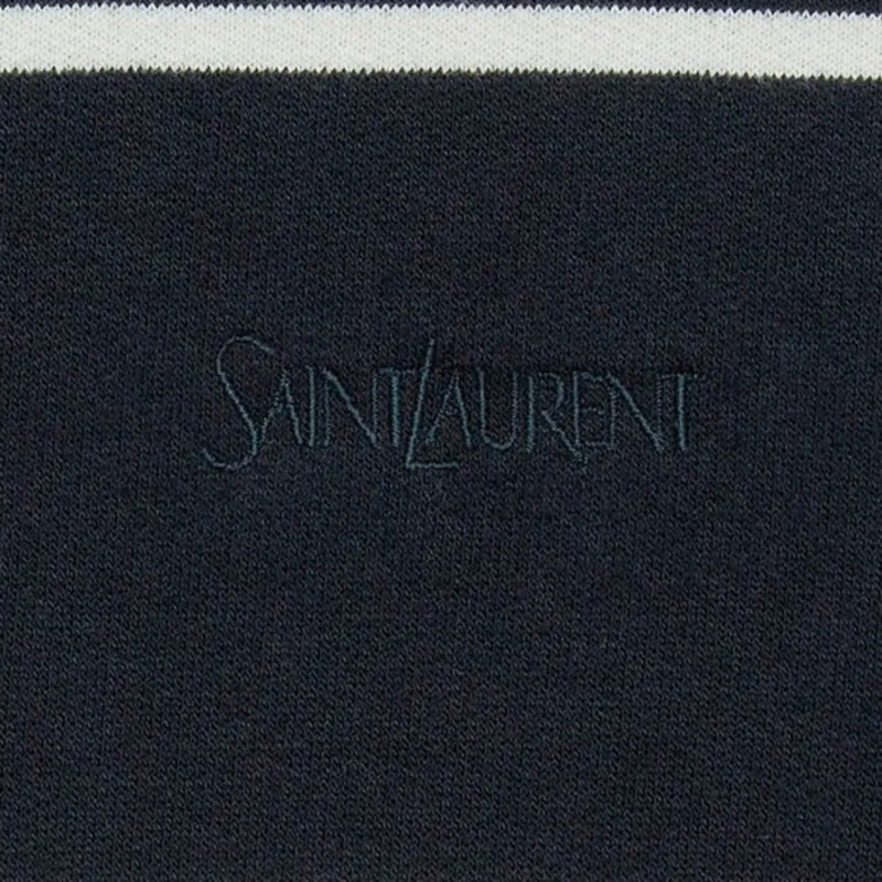 SAINT LAURENT Stripe Detailed Drawstring Hoodie-6