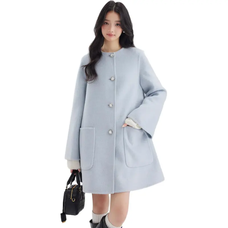 DEAR DEER PUFF Coats Women's Blue-6