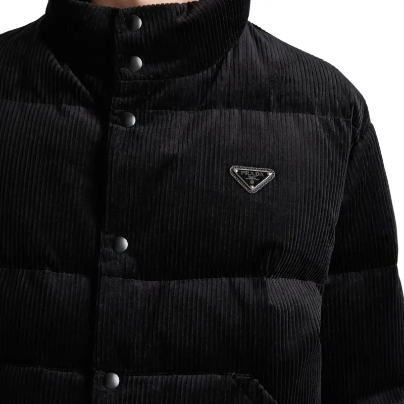 PRADA Buttoned High Neck Jacket-4