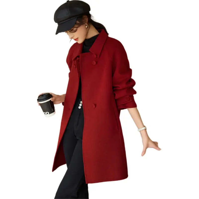 Mo Han Yi Mei Coat Women's Burgundy-4