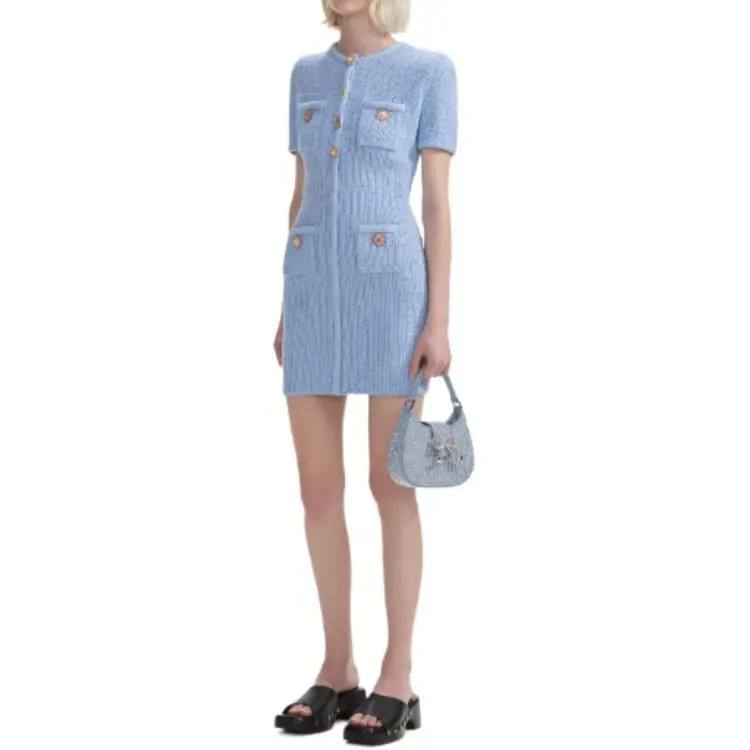 Self portrait Tweed Knitted Mini Dress-2