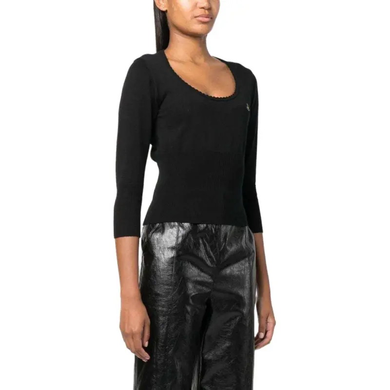 Vivienne Westwood Orb Embroidered Scoop Neck Knitted Jumper-4