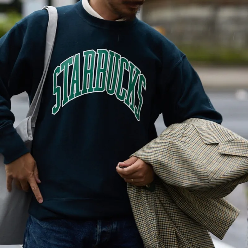 Starbucks/starbucks X Champion Beams X Starbucks Collaboration Sweatshirts Unisex Navy-2