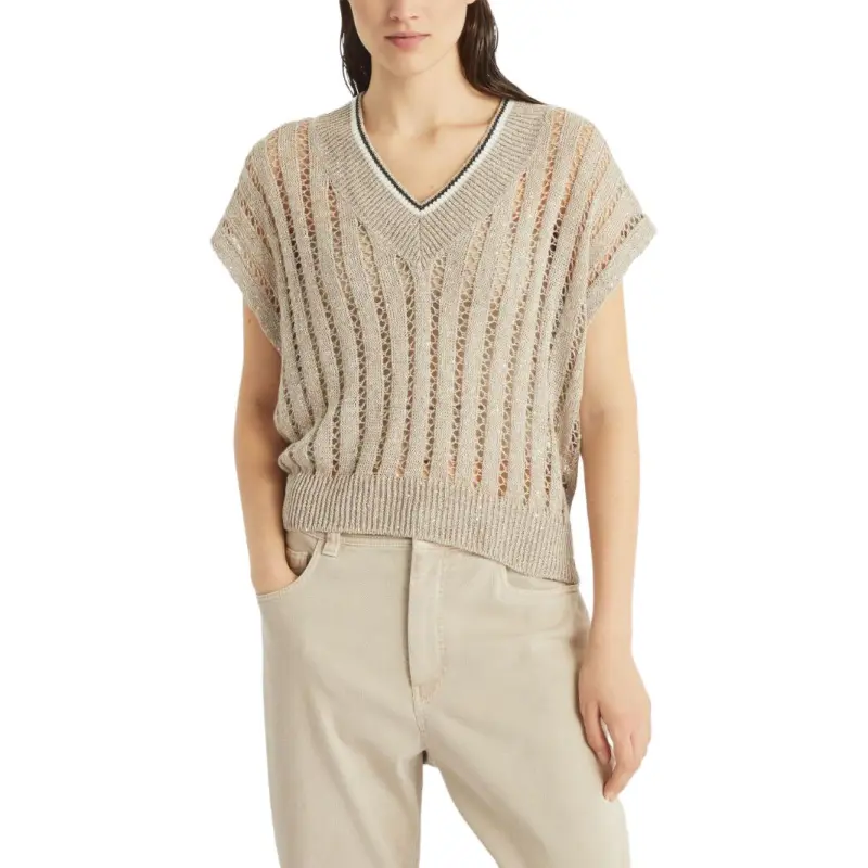 Brunello Cucinelli V Neck Knitted Vest-1
