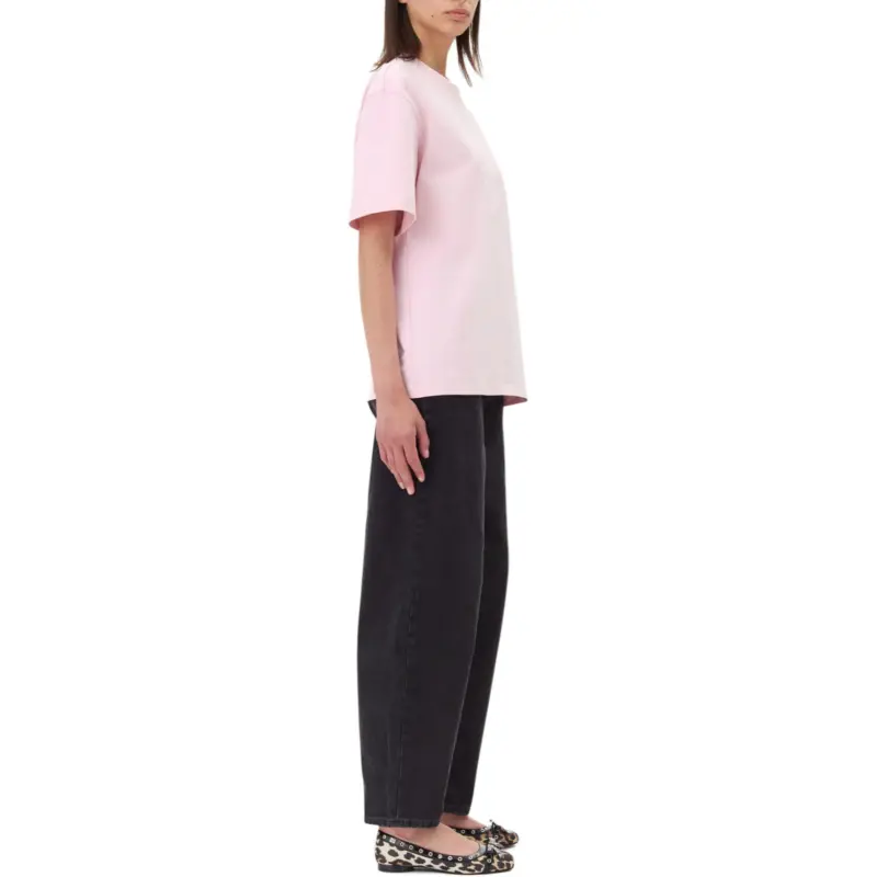 GANNI Logo Embroidered Crewneck T-Shirt-3