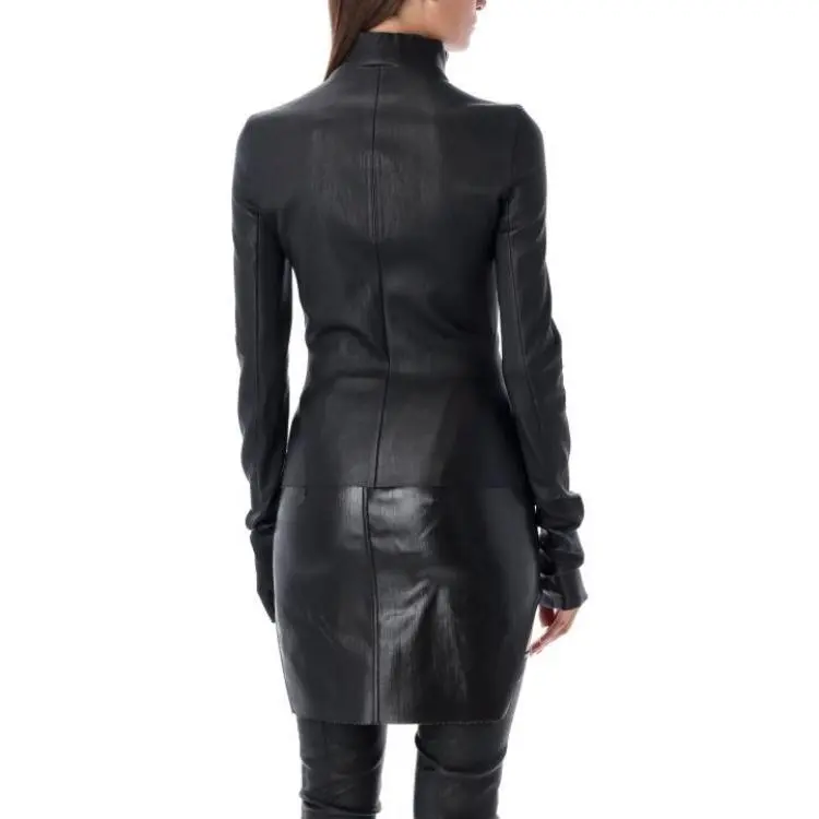 RICK OWENS Leather Gary Jacket Black-4