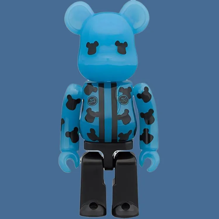 BE@RBRICK Plum Group Blue Glow In The Dark Hang Tag Box 100%-4