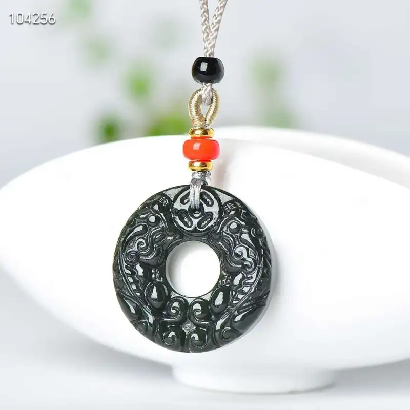 JUNWEN Hetian Jade Necklaces Green Jade Unisex-3