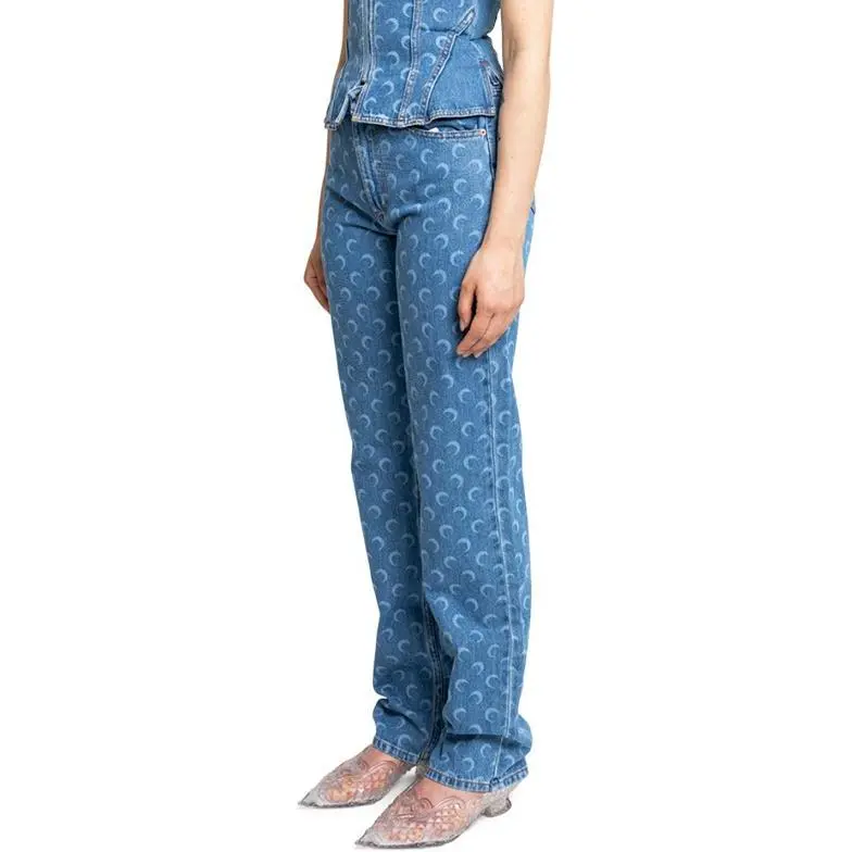 Marine Serre Moon Jacquard Loose-Fit Jeans-4