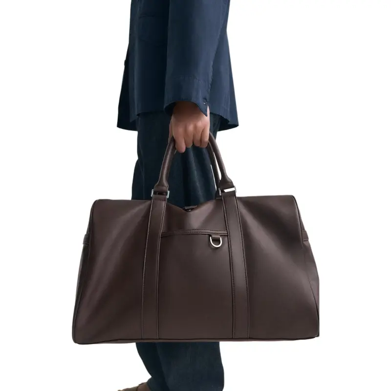 ZARA Polyurethane Portable Travel Bag Men's Brown-4