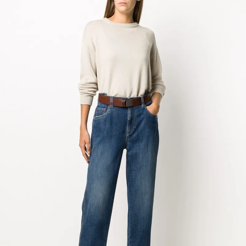 Brunello Cucinelli Sequin-Embellished Crewneck Jumper-1