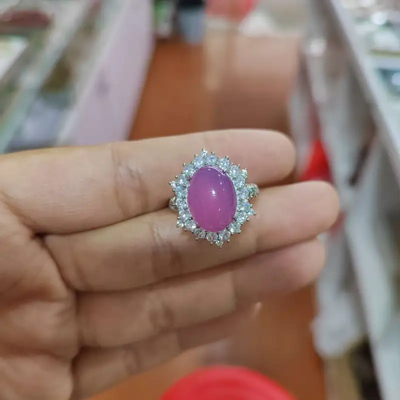 Gifts Chalcedony Jade Rings Unisex-5