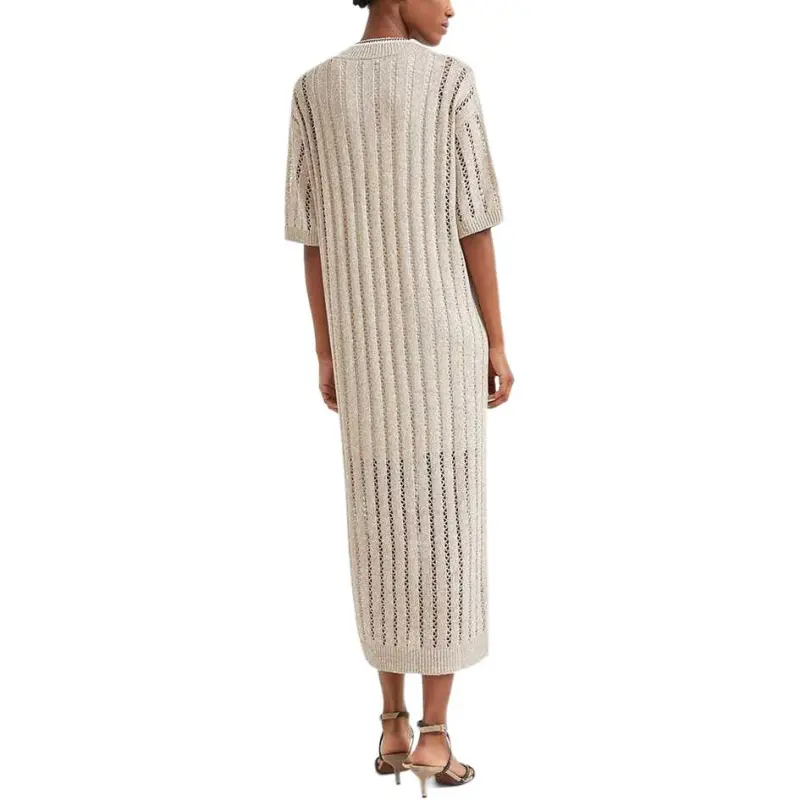 Brunello Cucinelli SS25 Short Sleeved Dresses Women's Cool Beige-3