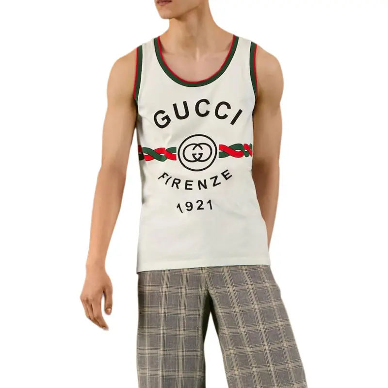 GUCCI 1921 Tank Tops Men White-1