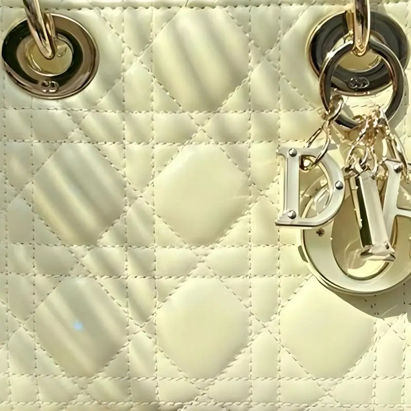 DIOR Lady Dior Sheepskin Lady Dior Bag, Shoulder Bag, Crossbody Bag, Handbag Mini Women's Yellow-2