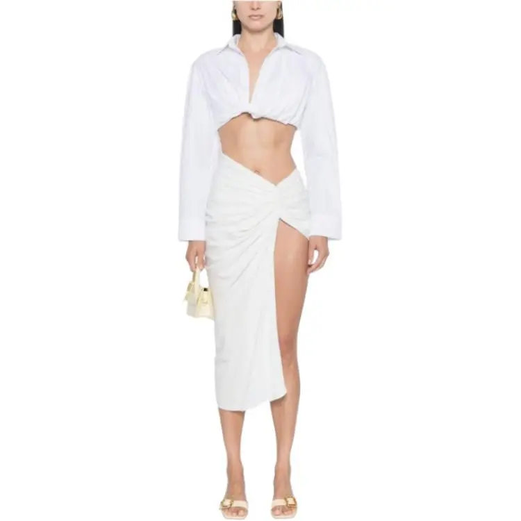Jacquemus Twist Detailed Cropped Shirt-2