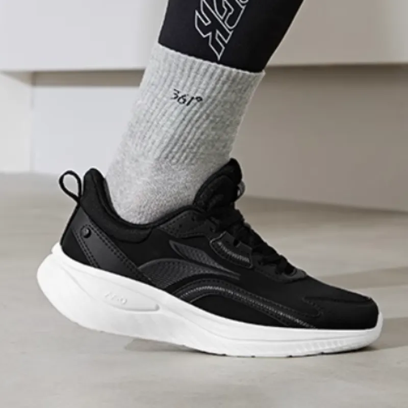 361° Softwalk 3.0 Anti Slip Wear Resistant Low Top Running Shoes Men's Black White-2