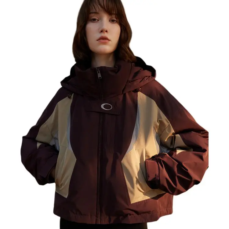 3COLOUR Down Jacket Women's Red Brown-6