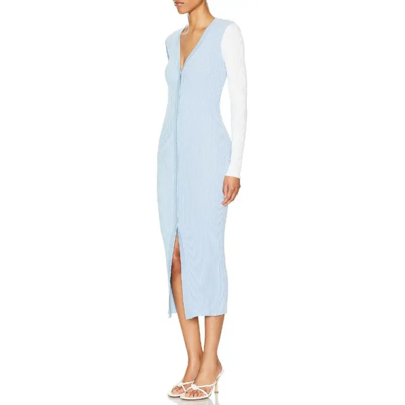 Staud Long-Sleeved Dresses Women's Light Blue-2