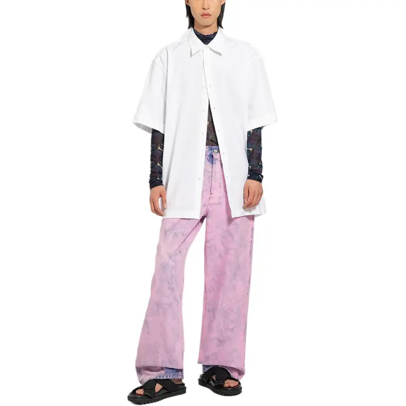 DRIES VAN NOTEN Dyed Vintage Effect Wide Leg Jeans-3