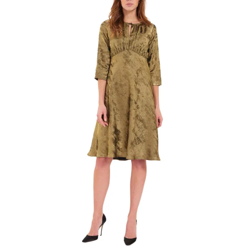 INES DE LA FRESSANGE Long Sleeved Dress Women's Gold-1