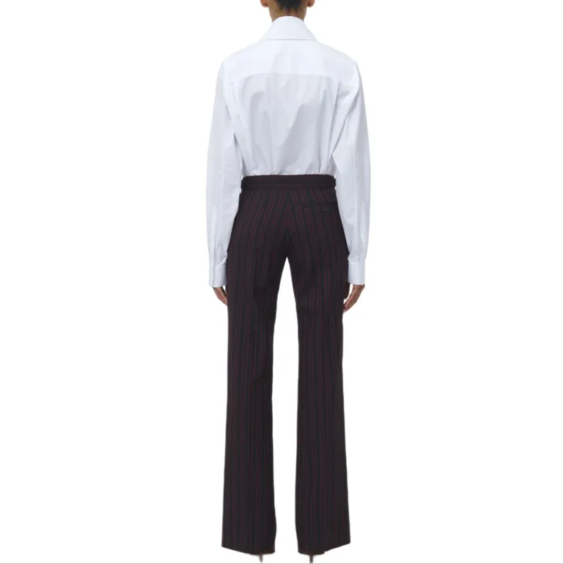 Alexander McQueen Pinstriped Low Rise Trousers-2