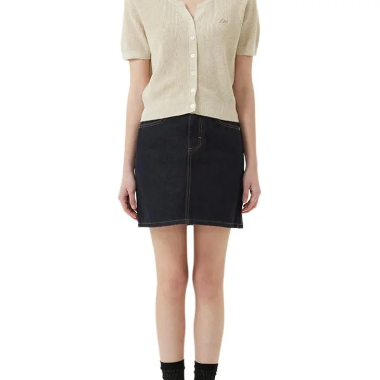 Lee Denim Short Skirts Women's Black-6