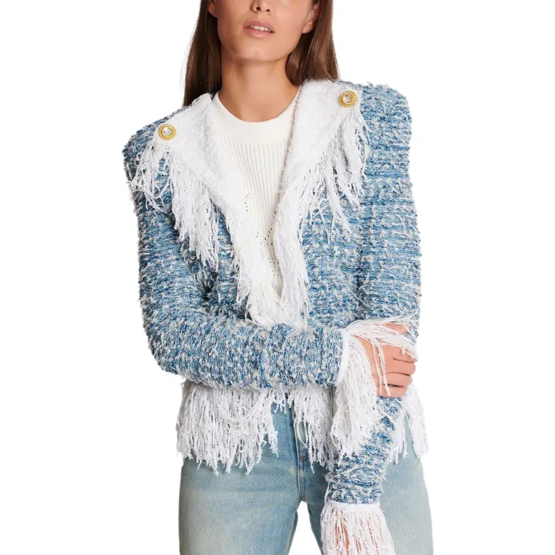 BALMAIN Tweed Denim Jacket-2