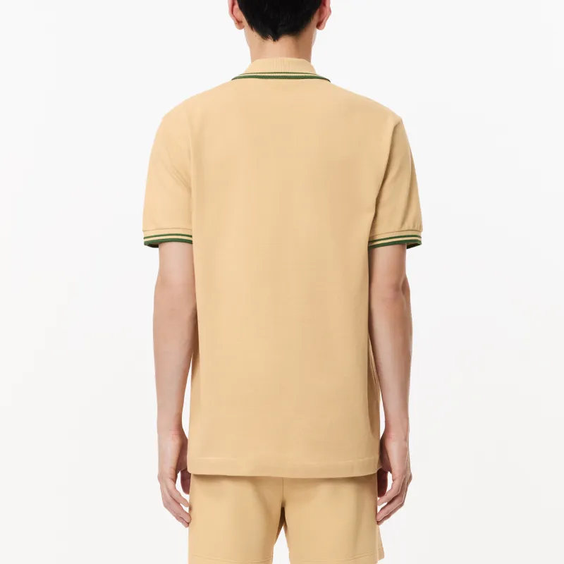 LACOSTE Slogan embroidered Cotton Polo Shirt-2