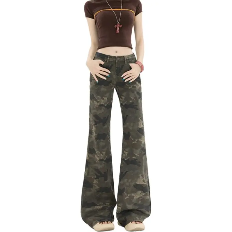 Concubine Zhu Jeans Women's Camouflage-1