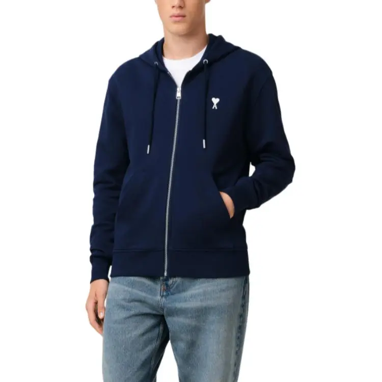 AMIPARIS Paris Ami De Coeur Logo Embroidered Zipped Hoodie-1