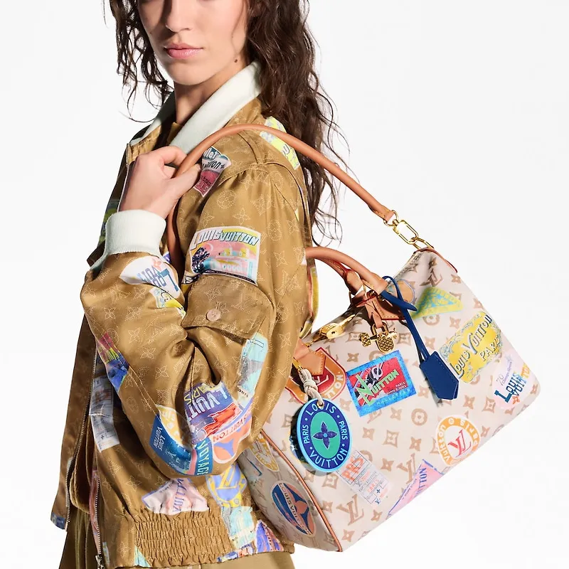 LOUIS VUITTON Speedy Soft 30 Monogram Dune Pink Multicolor-5
