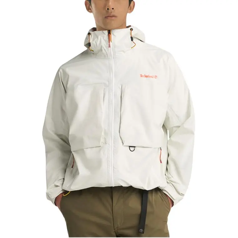 Timberland Outdoor Hiking Waterproof, Windproof, And Breathable Windbreaker Jacket Men's Ivory-2
