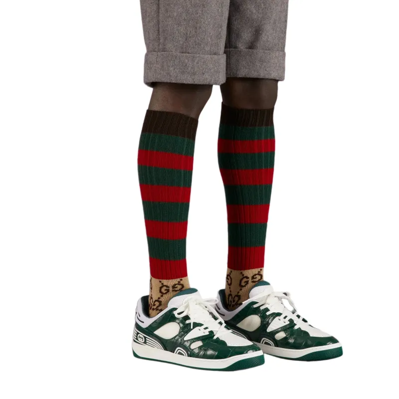 GUCCI FW22 Knee-High Socks Men's 1 Pack Green-1