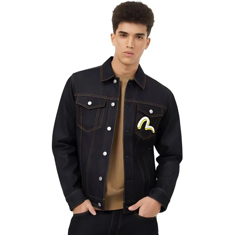 EVISU Denim Jackets Men Denim Blue-2